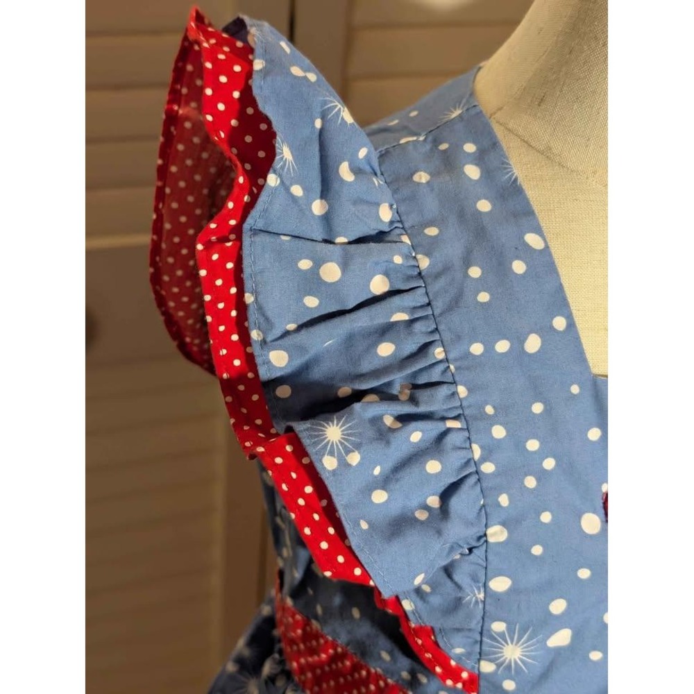 Eleanor Rose Christmas Dress | Girls 4T–5T | Blue Red Holiday Scene - Picture 5 of 8